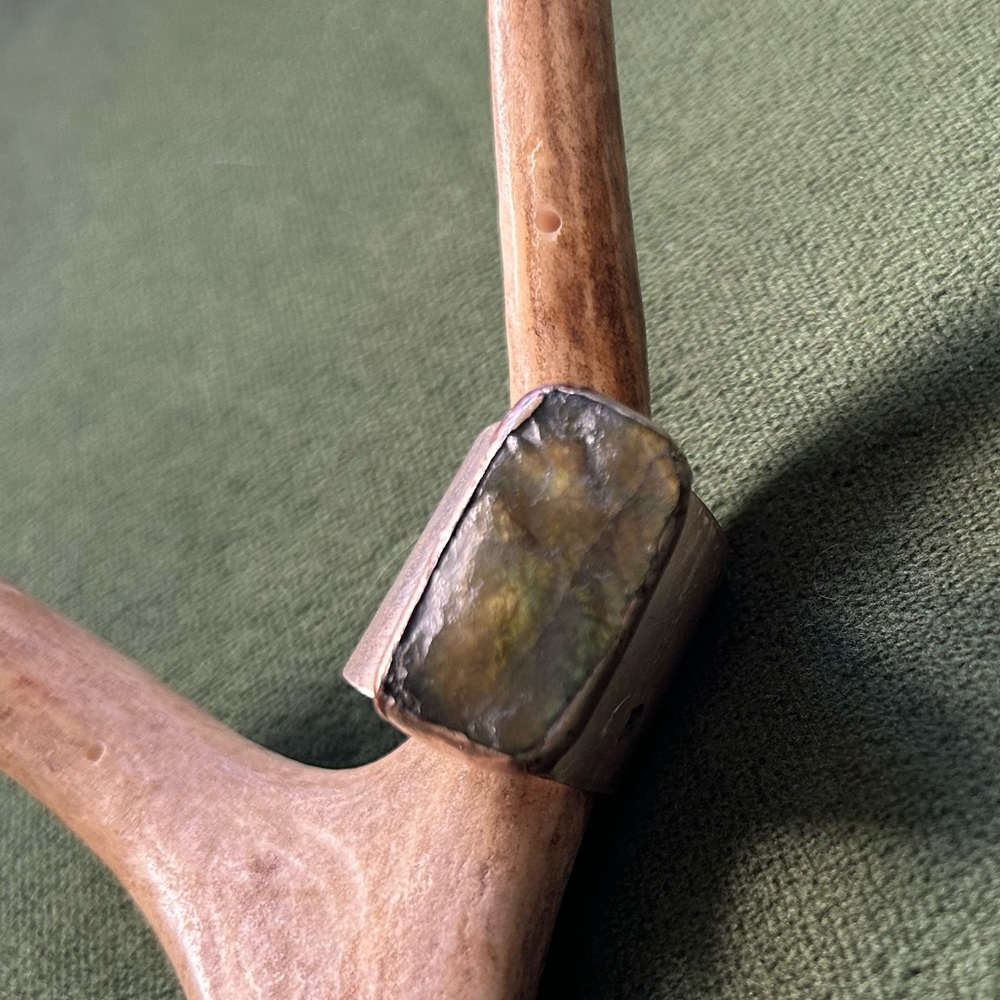 Raw Laboradite statement ring